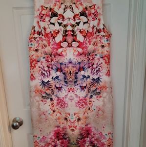 Leslie Fay Floral A-Line Sleeveless Dress, size 16